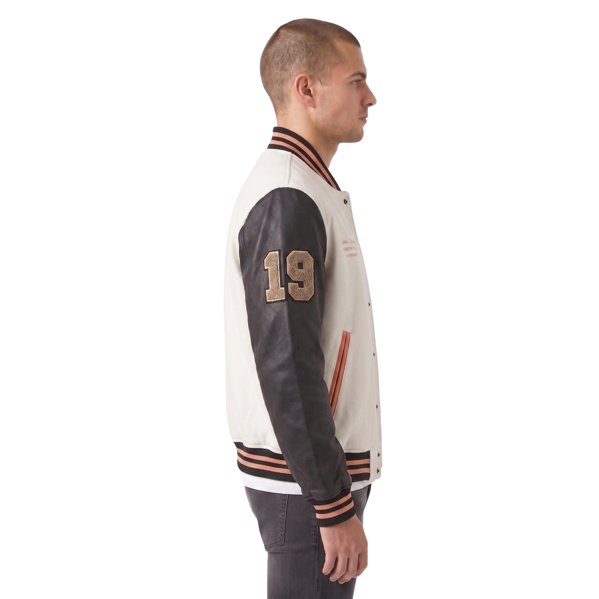 Blouson universitaire en cuir pleine fleur Héritage 1919 pour homme