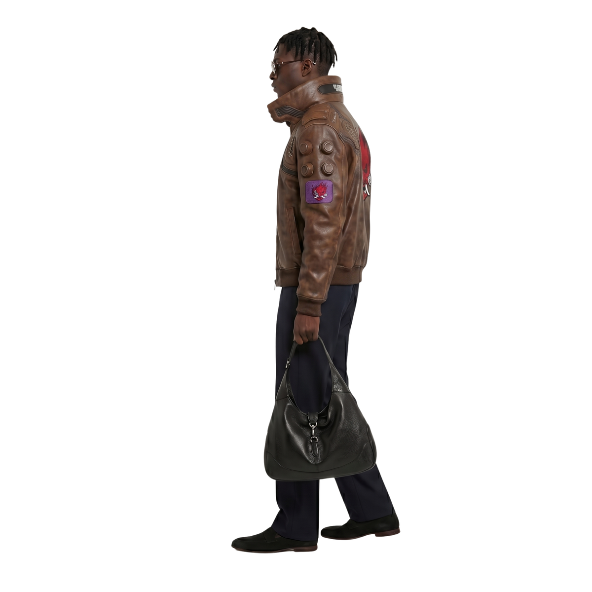 Veste en Similicuir Samouraï de Jeu Cyberpunk - Samprime