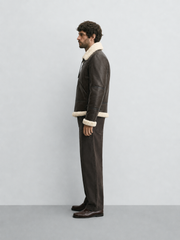 Men's B-3 Genuine Shearling Aviator Jacket | Leather Bomber