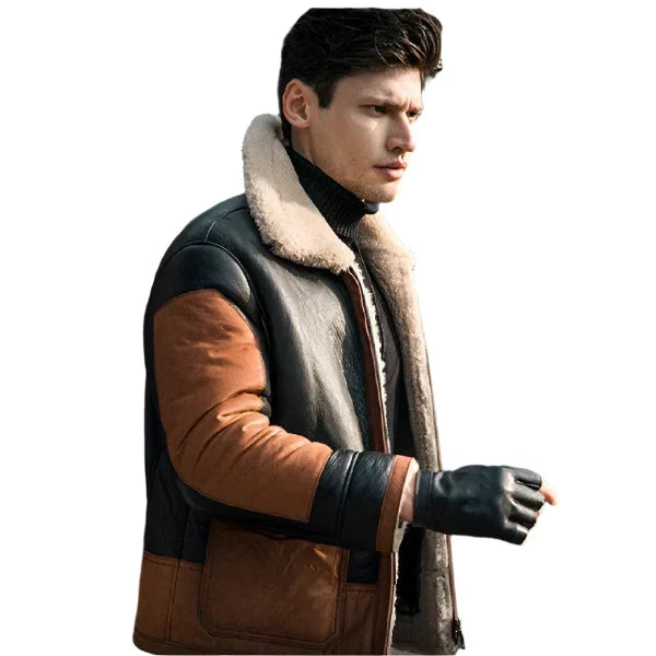 B3 Thickened Shearling Bomber Air Force Flight Leather Jacket