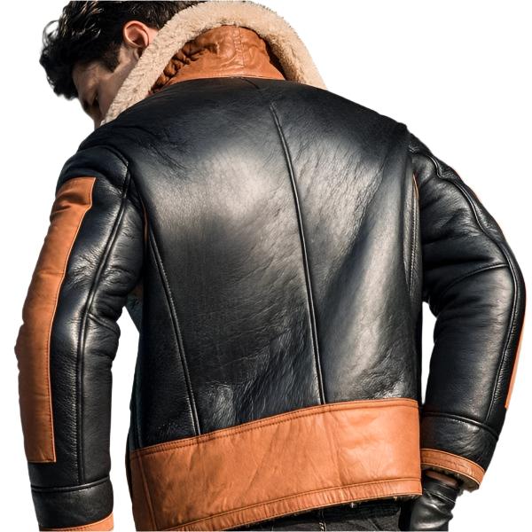 B3 Thickened Shearling Bomber Air Force Flight Leather Jacket
