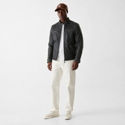 Men's Distressed Black Leather Jacket | Vintage Cafe Racer