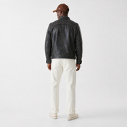 Men's Distressed Black Leather Jacket | Vintage Cafe Racer