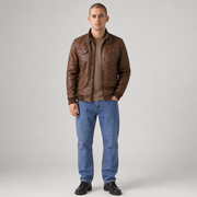 Men's Military Leather Jacket with Removable Hood | 2-in-1 Bomber