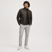 Men's Distressed Brown Leather Motorcycle Jacket | Rugged Cafe Racer