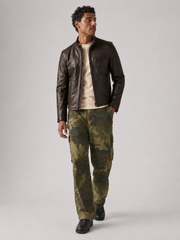 Men's Classic Leather Cafe Racer Motorcycle Jacket