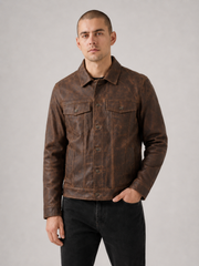 Men's Vintage Drag Rugged Motorcycle Leather Jacket