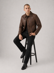 Men's Vintage Drag Rugged Motorcycle Leather Jacket