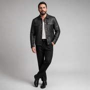 Men's Vintage Drag Rugged Motorcycle Leather Jacket