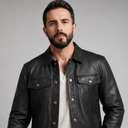 Men's Vintage Drag Rugged Motorcycle Leather Jacket