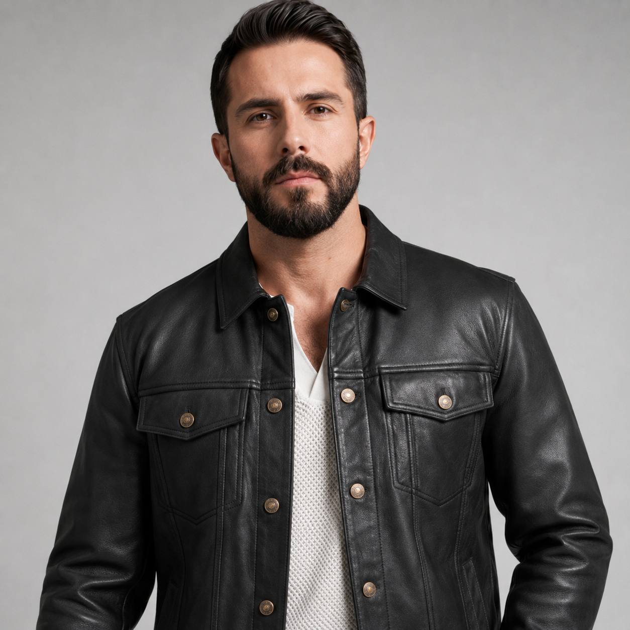 Men's Vintage Drag Rugged Motorcycle Leather Jacket