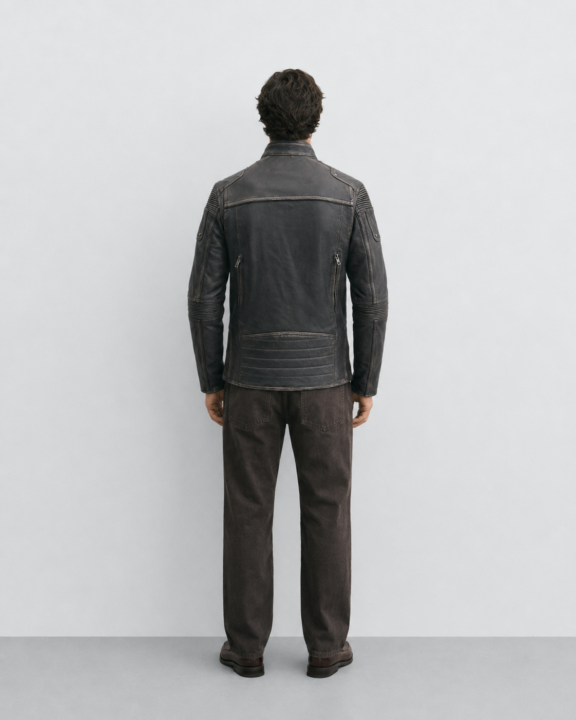Men's Vintage Lycra Rugged Motorcycle Leather Jacket