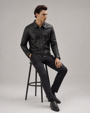 Men's Minimalist Premium Nappa Leather Casual Shirt-Collar Jacket