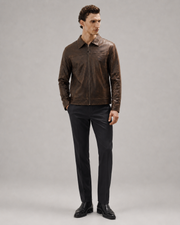 Men's Minimalist Premium Nappa Leather Casual Shirt-Collar Jacket