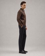 Men's Minimalist Premium Nappa Leather Casual Shirt-Collar Jacket