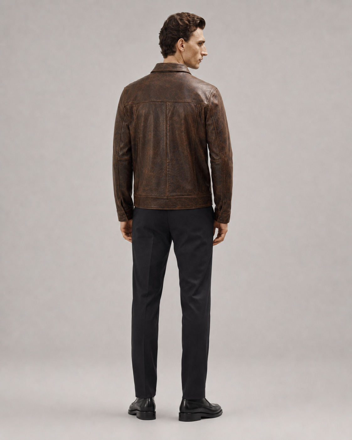Men's Minimalist Premium Nappa Leather Casual Shirt-Collar Jacket