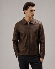 Men's Minimalist Premium Nappa Leather Casual Shirt-Collar Jacket