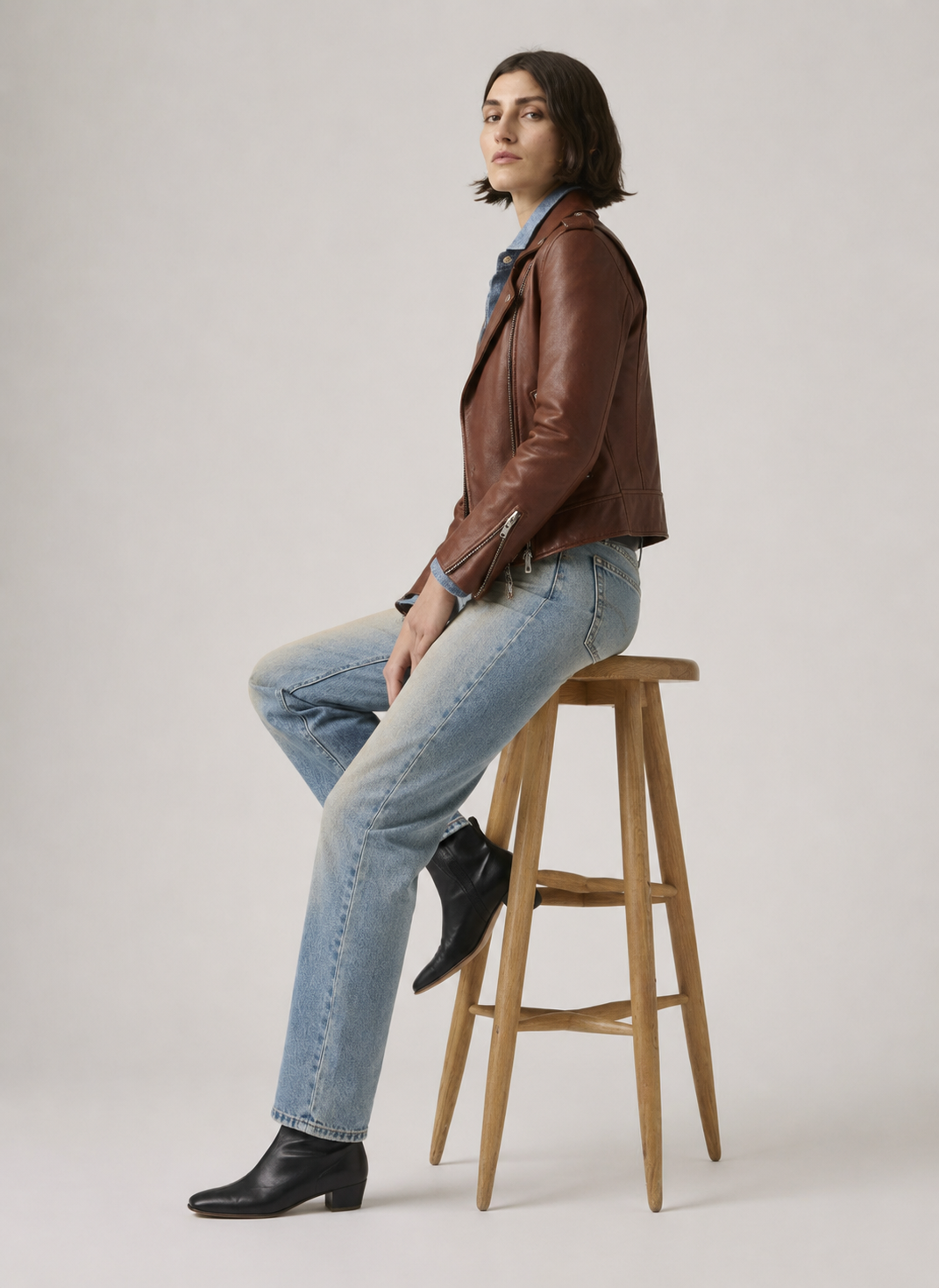 Women's Stella Classic Asymmetric Leather Moto Jacket
