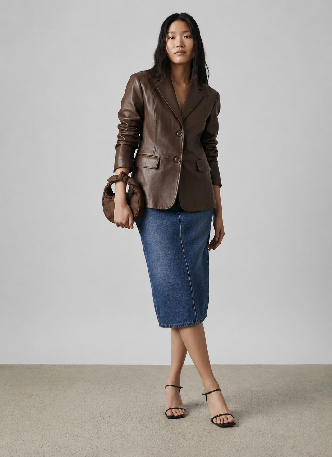 Women's Studio Tailored Nappa Leather Blazer