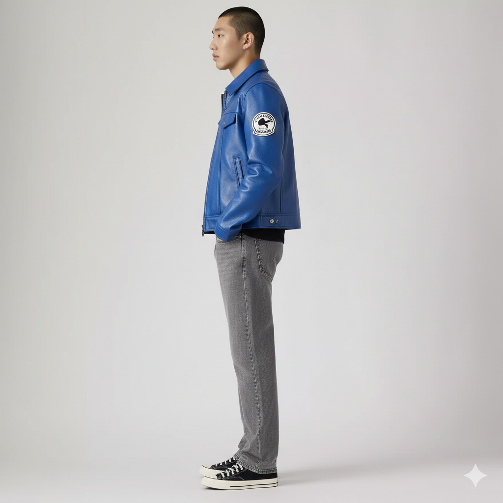Future Trunks Blue Costume Leather Jacket