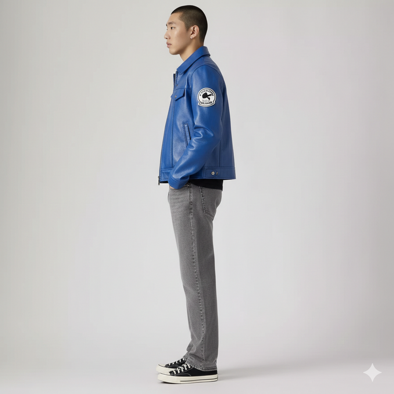 Future Trunks Blue Costume Leather Jacket