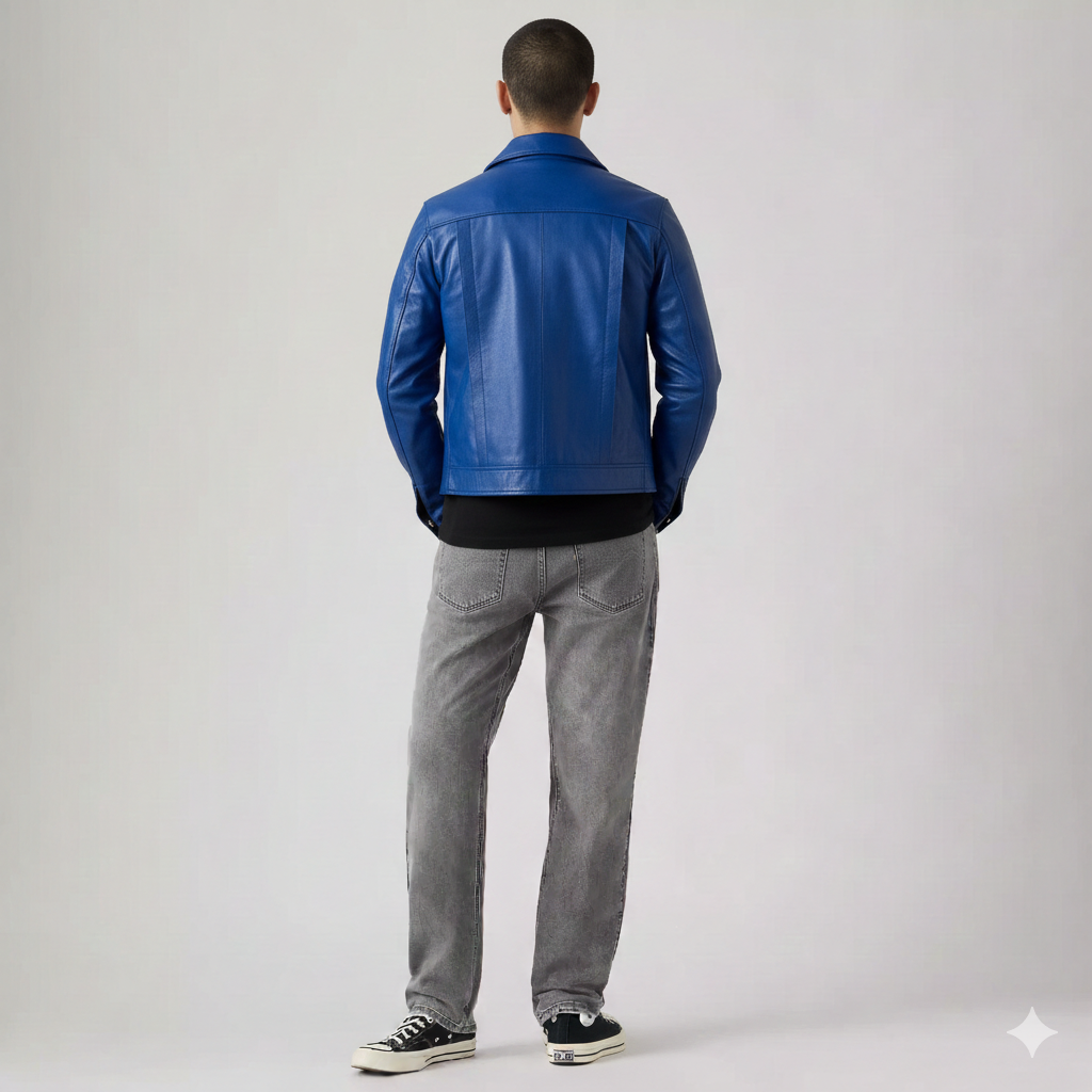Future Trunks Blue Costume Leather Jacket