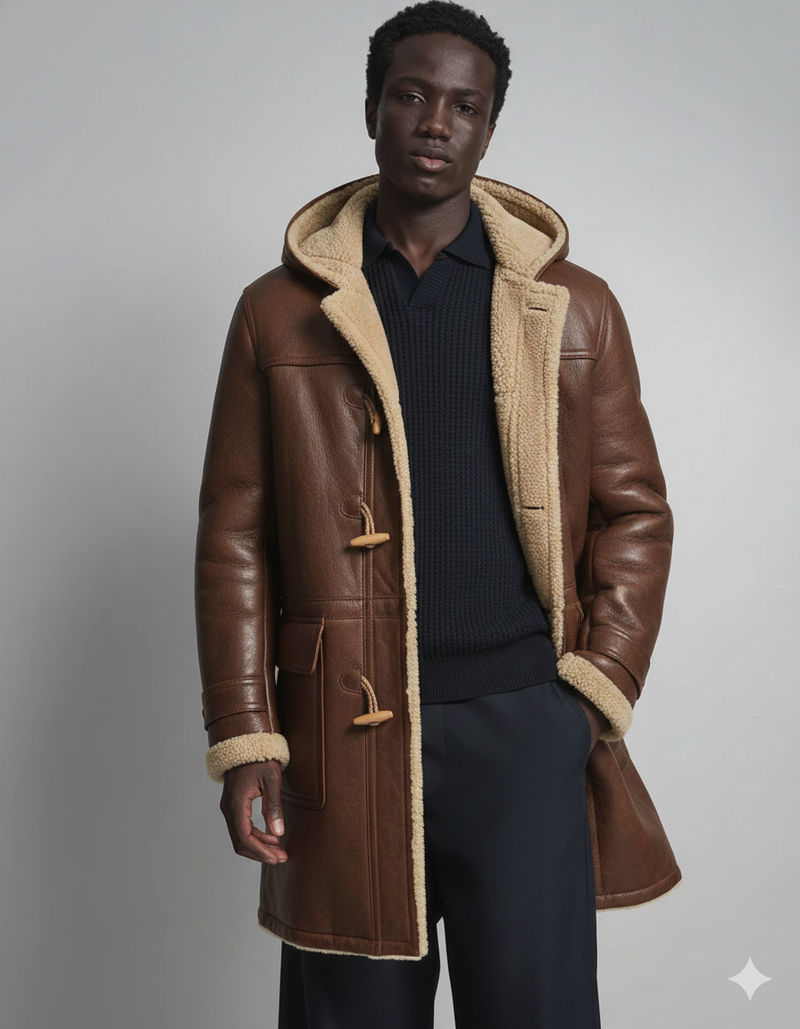 Manteau en cuir marron Bane édition limitée pour hommes