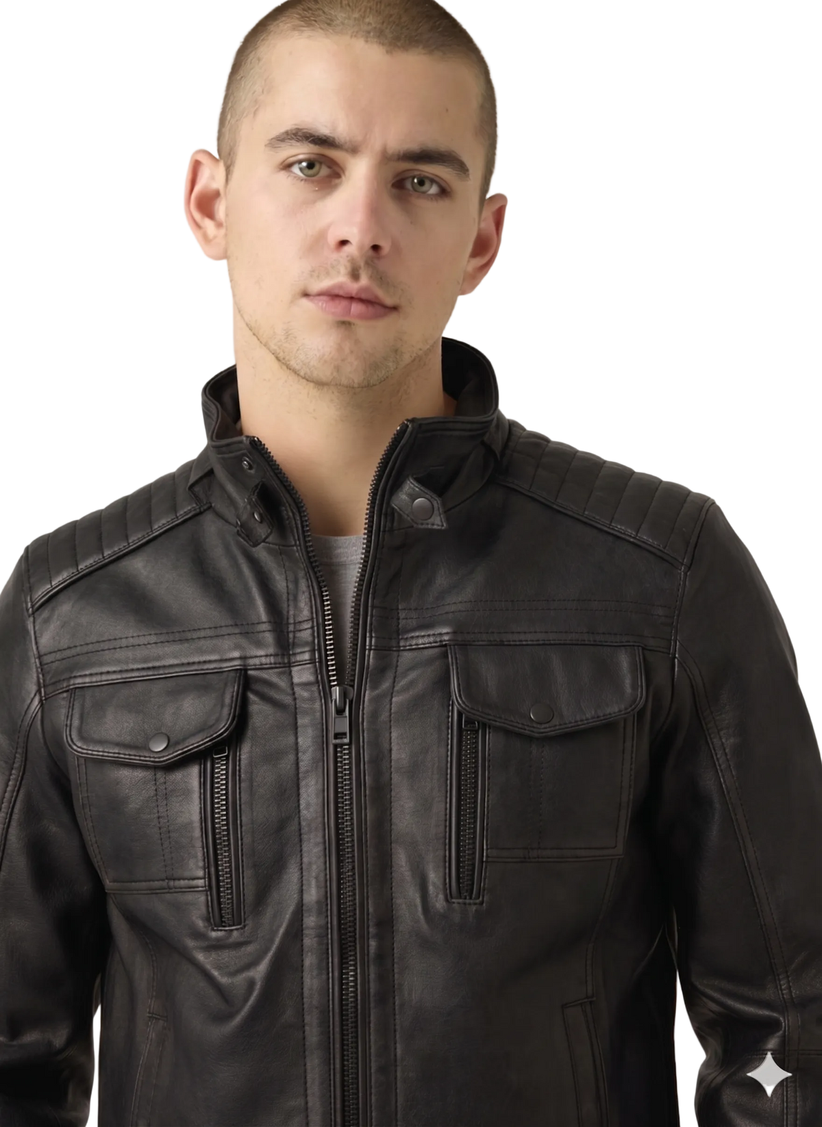 Veste Barbour Homme en Cuir Vieilli Belgrade couleur tabac