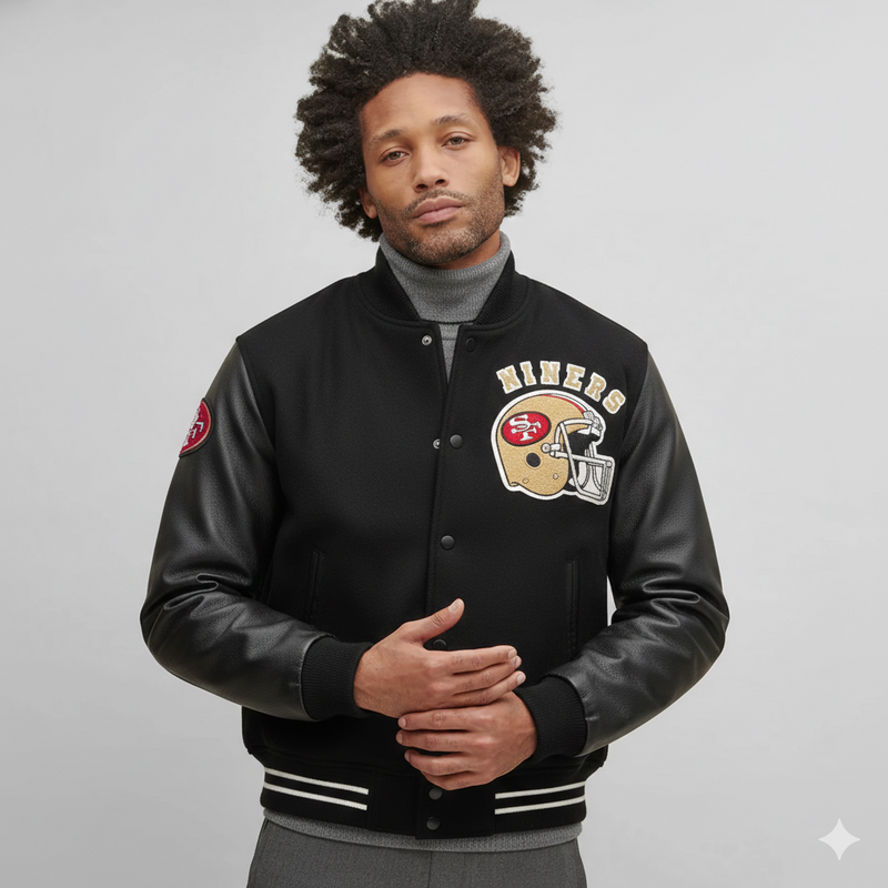 Blouson bomber universitaire pour hommes – Fans de football de San Francisco