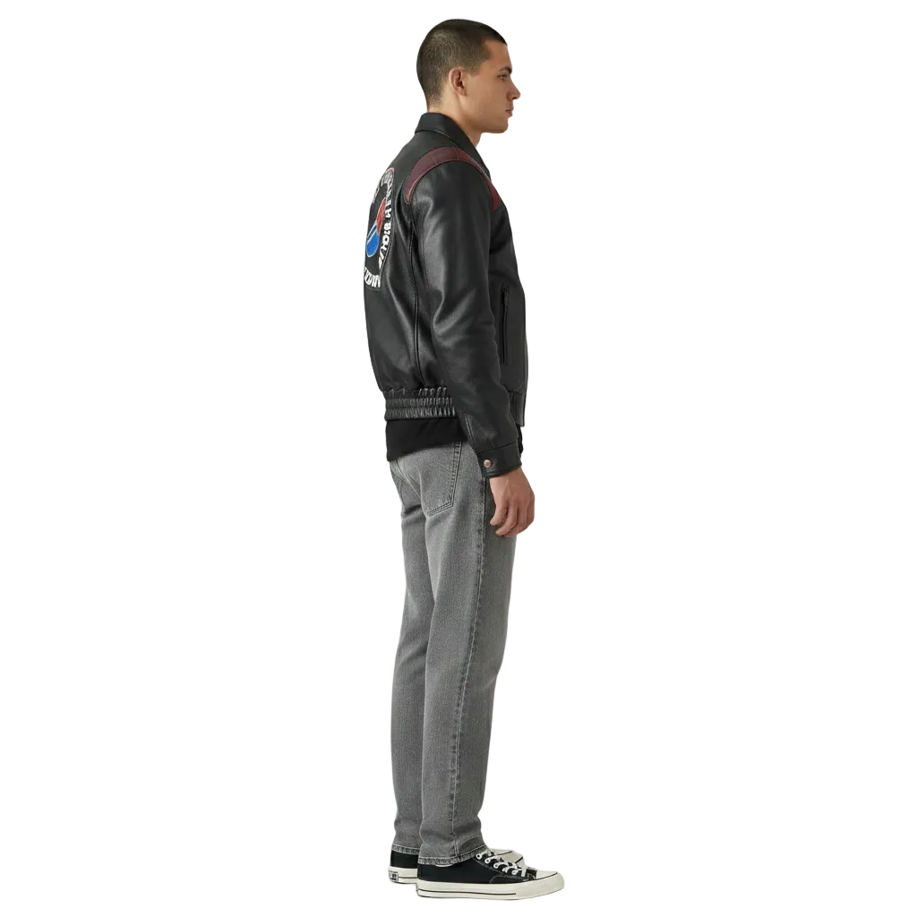 Blouson aviateur en cuir Akira Capsule - Dragon Ball Z Série Premium