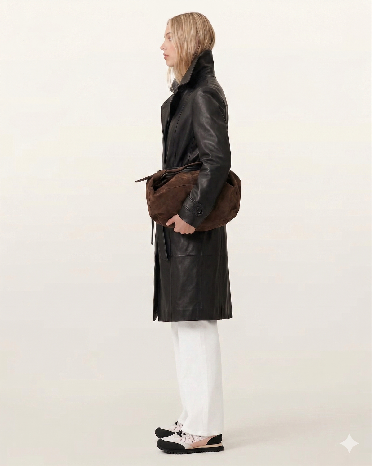 Women's Avant-Garde Asymmetrical Oversized Leather Jacket — Camel Edition