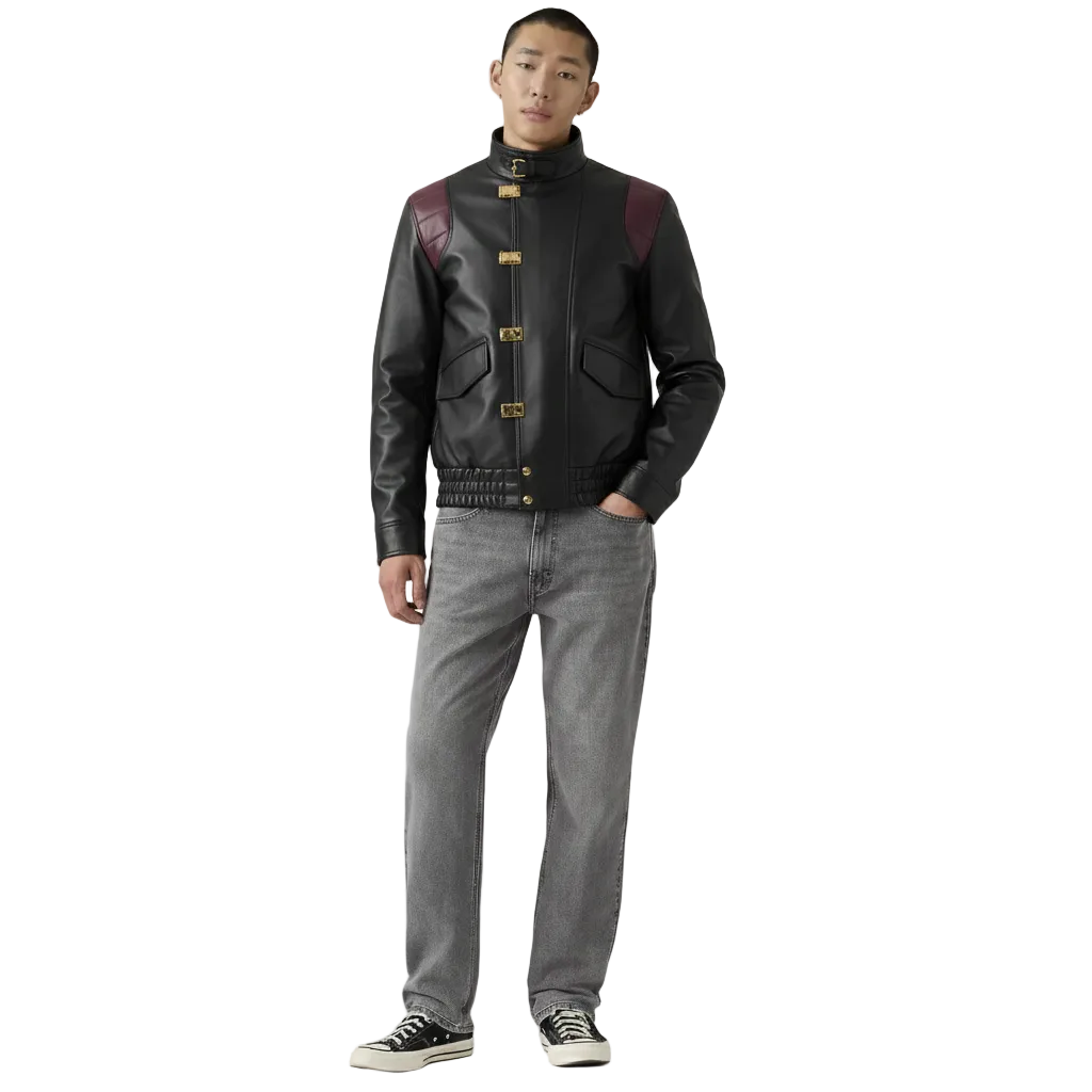 Blouson aviateur en cuir Akira Capsule - Dragon Ball Z Série Premium