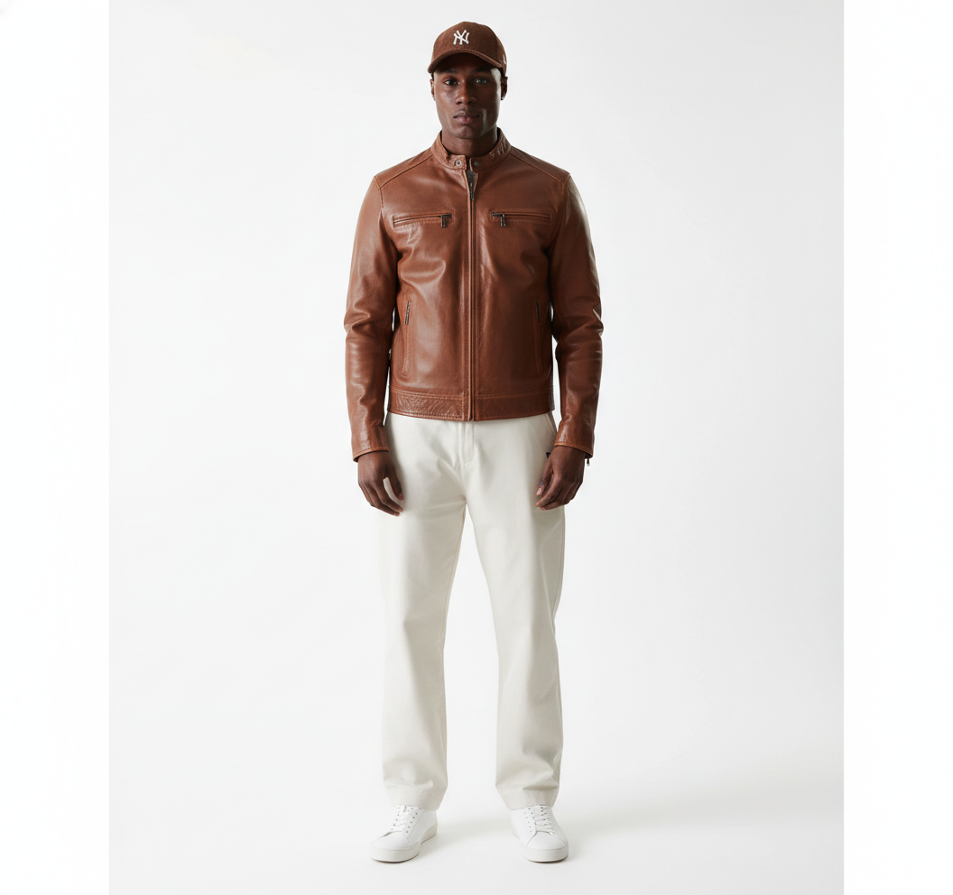 Blouson Moto en Cuir Ranger Homme
