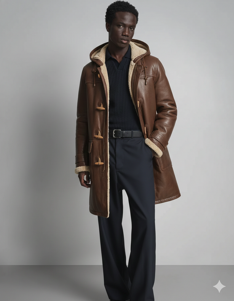 Manteau en cuir marron Bane édition limitée pour hommes