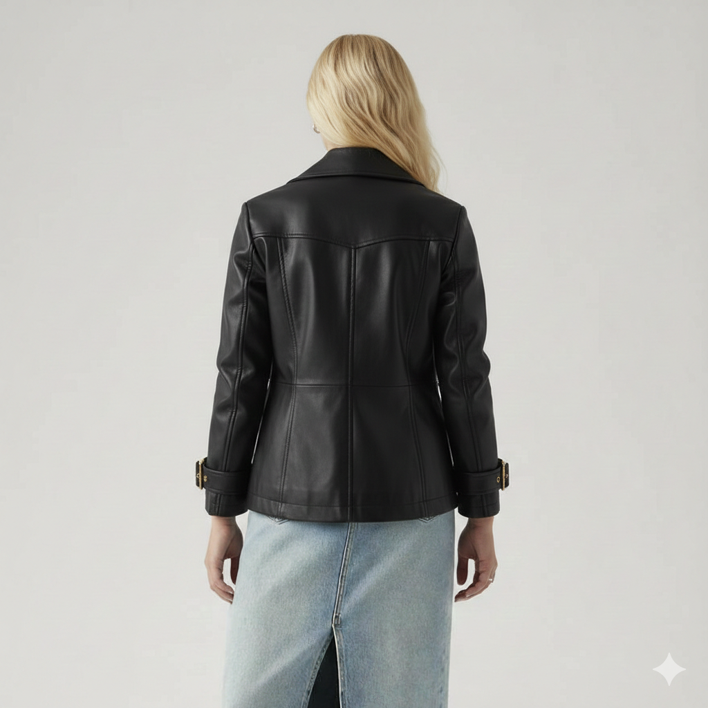 Blouson de motard femme en similicuir - York