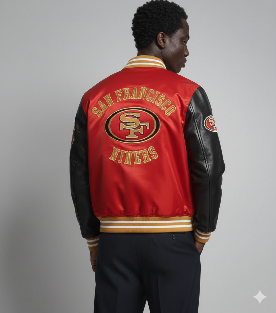 Blouson bomber universitaire pour hommes – Fans de football de San Francisco