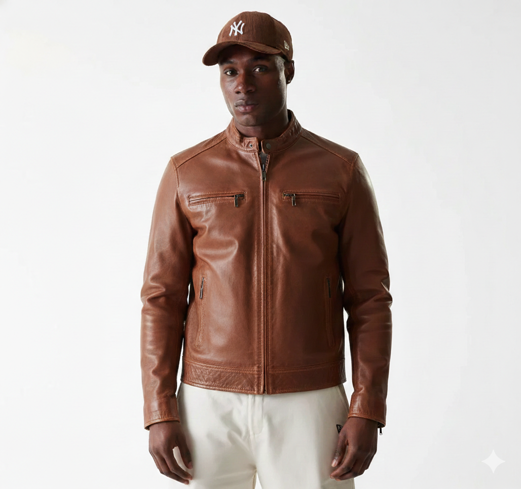 Blouson Moto en Cuir Ranger Homme
