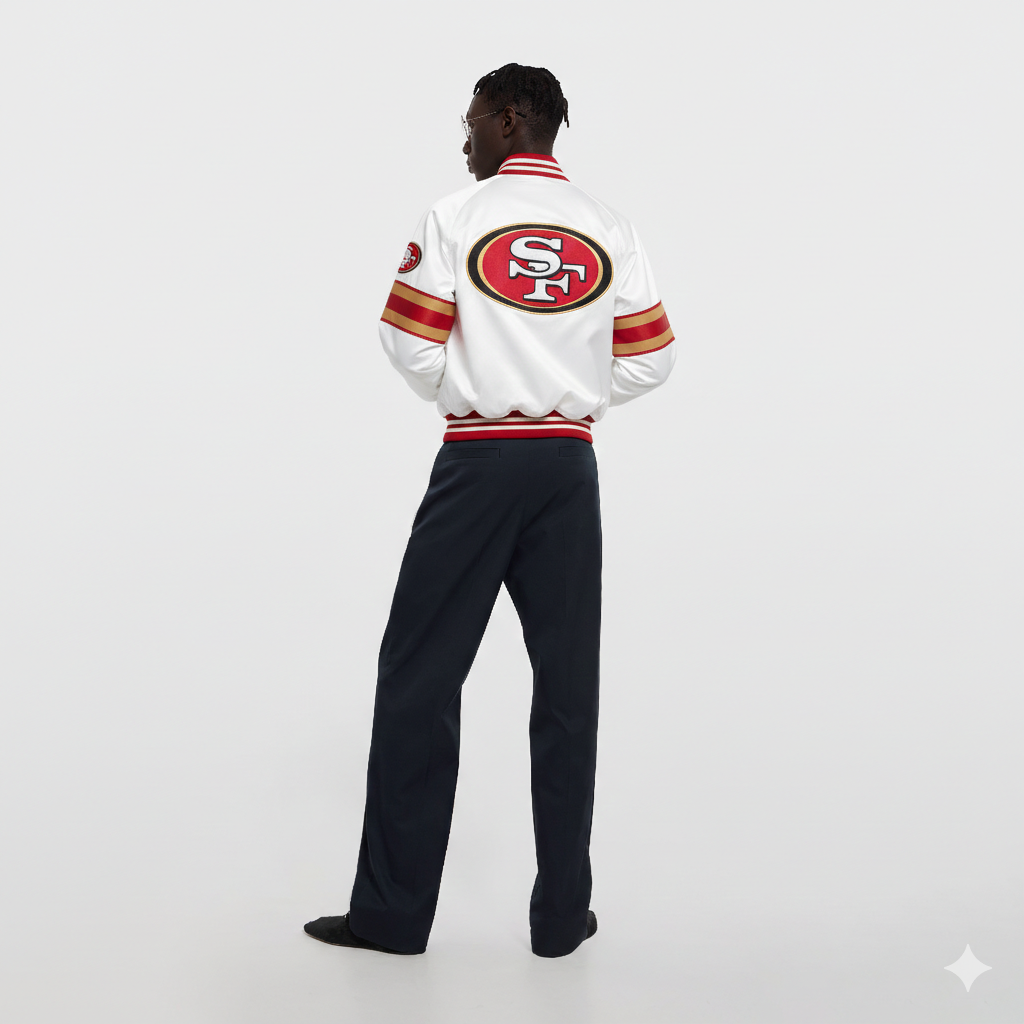 Blouson bomber universitaire pour hommes – Fans de football de San Francisco