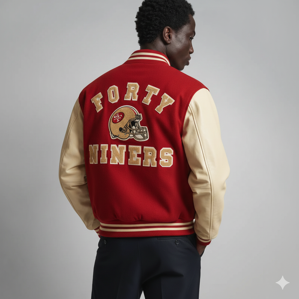 Blouson bomber universitaire pour hommes – Fans de football de San Francisco