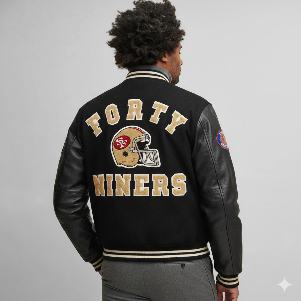Blouson bomber universitaire pour hommes – Fans de football de San Francisco