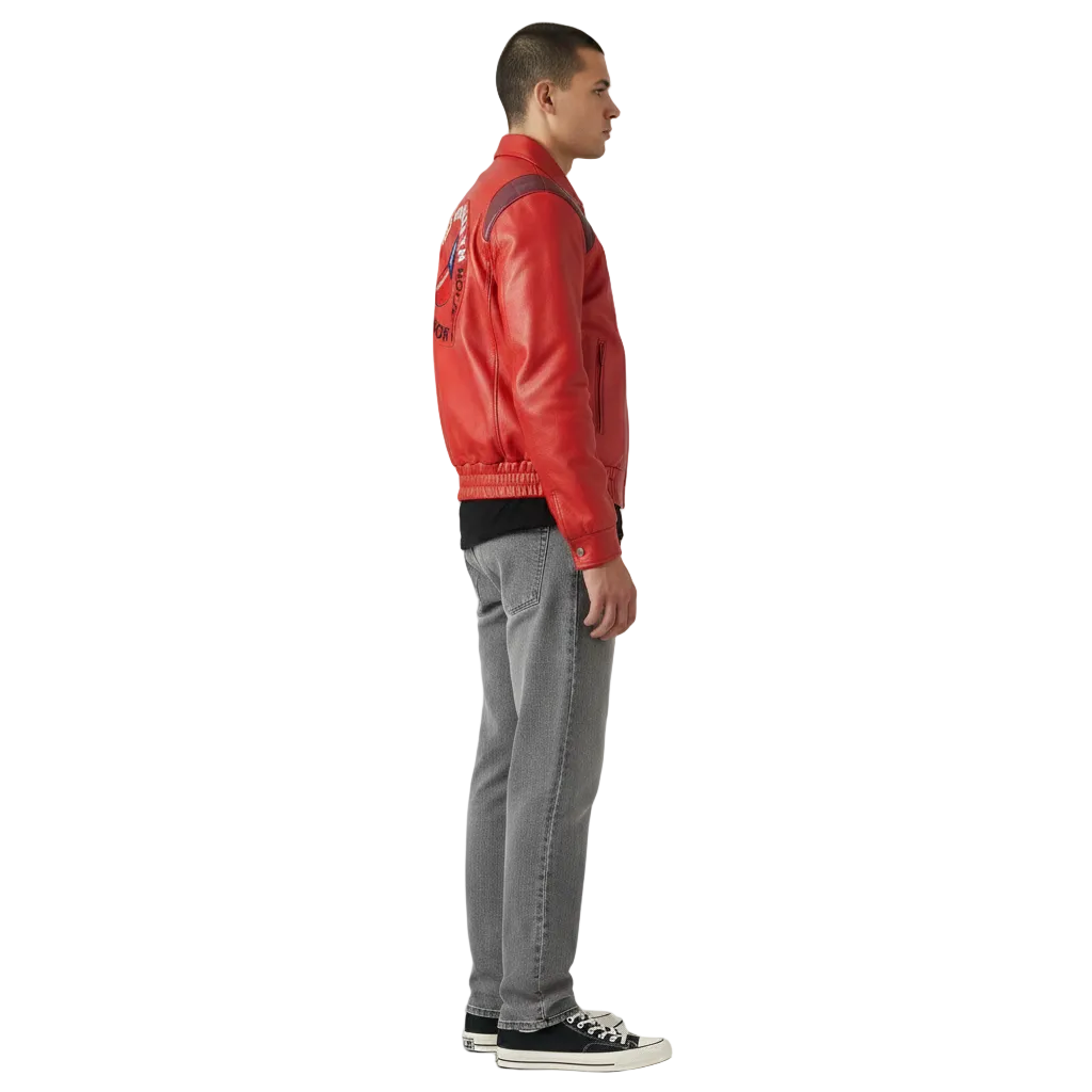 Blouson aviateur en cuir Akira Capsule - Dragon Ball Z Série Premium