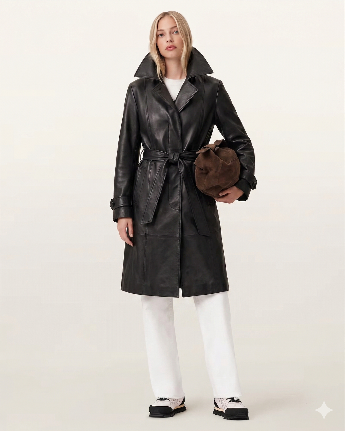 Women's Avant-Garde Asymmetrical Oversized Leather Jacket — Camel Edition