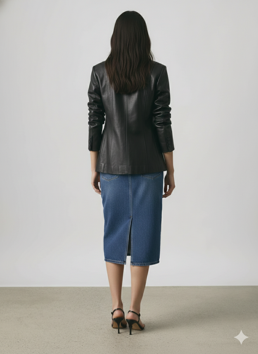 Women's Studio Tailored Nappa Leather Blazer