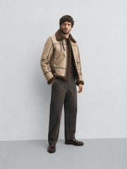 Men's B-3 Genuine Shearling Aviator Jacket | Leather Bomber