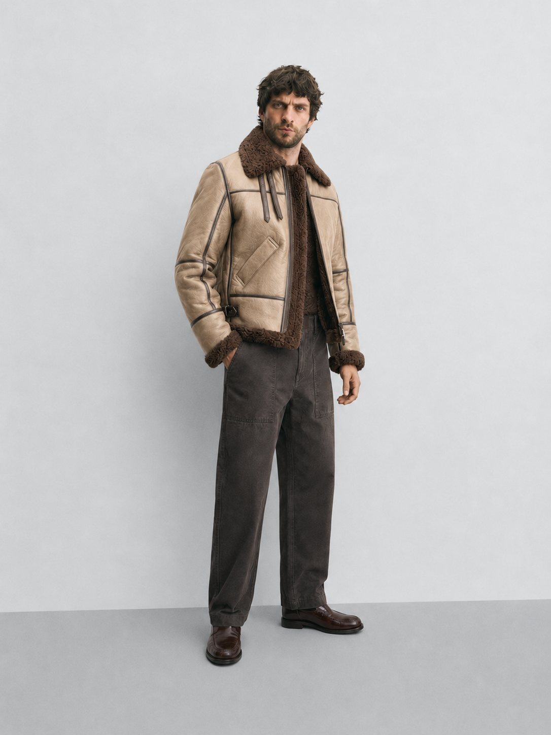 Men's B-3 Genuine Shearling Aviator Jacket | Leather Bomber