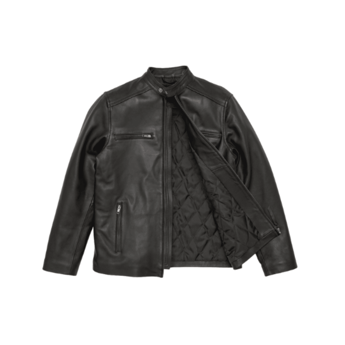 Men's Genuine Leather Biker Jacket - Bull Armour