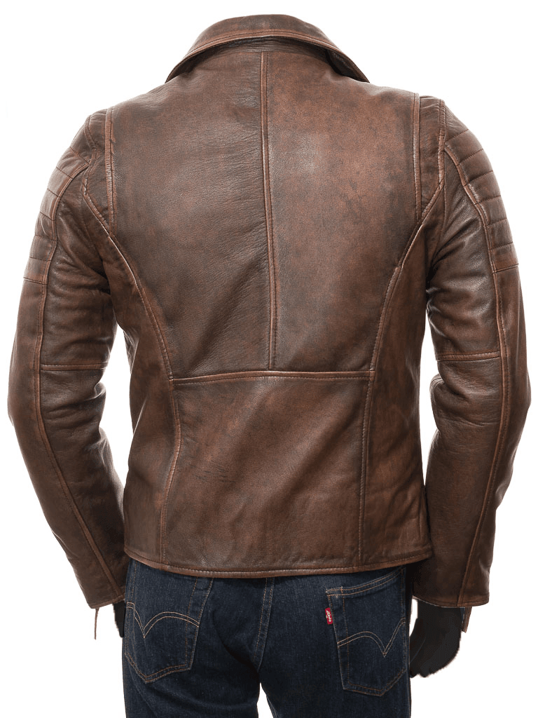 Men's Vintage Brown Leather Jacket - Timber - Bull Armour